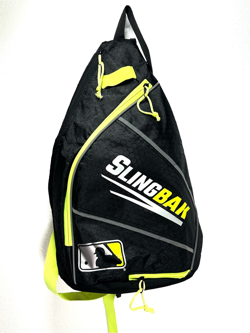Franklin Sports MLB Slingbak black and optic yellow youth baseball equipment bag